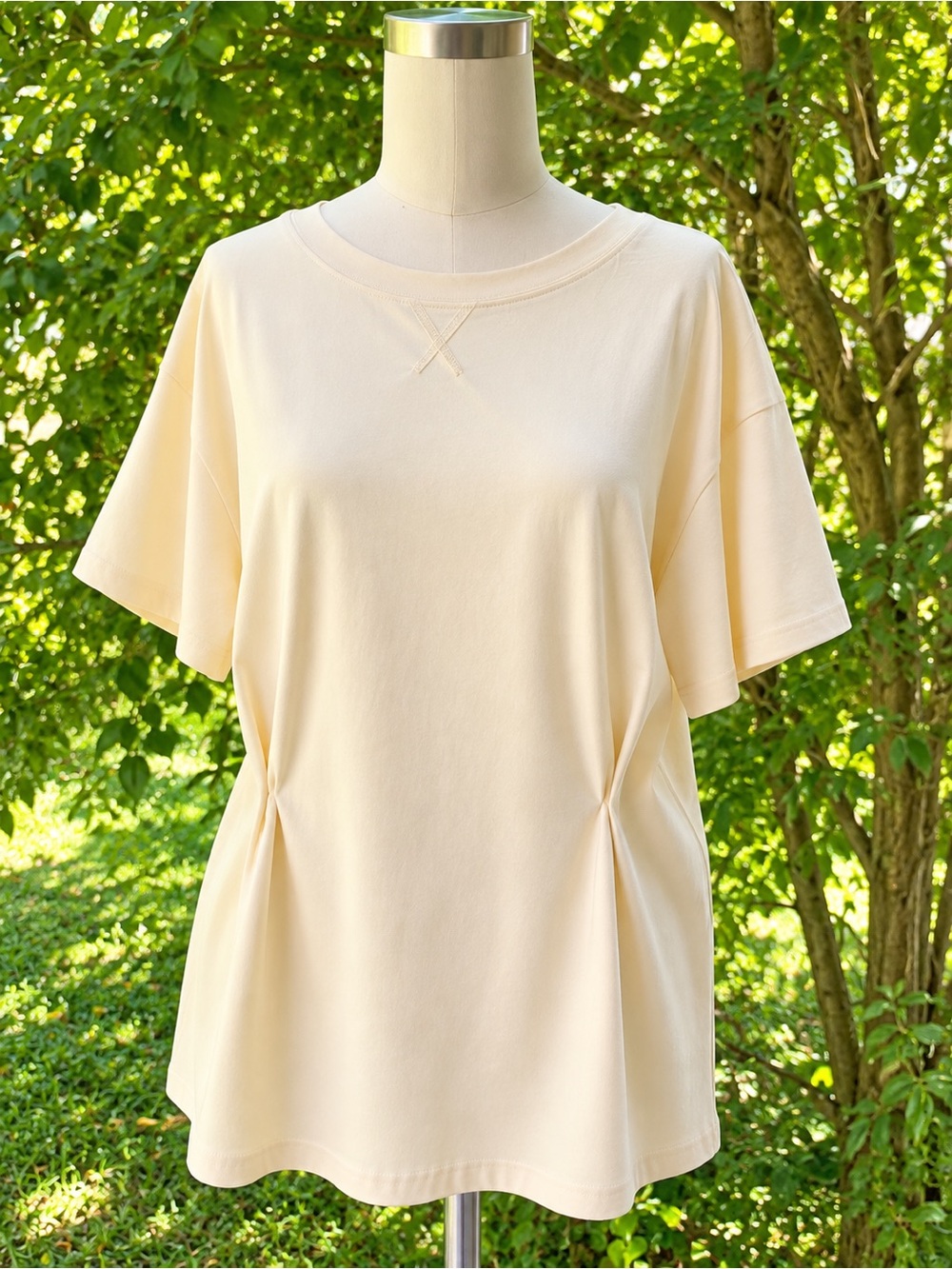 Source Unknown Cream Short-Sleeve Women's Top